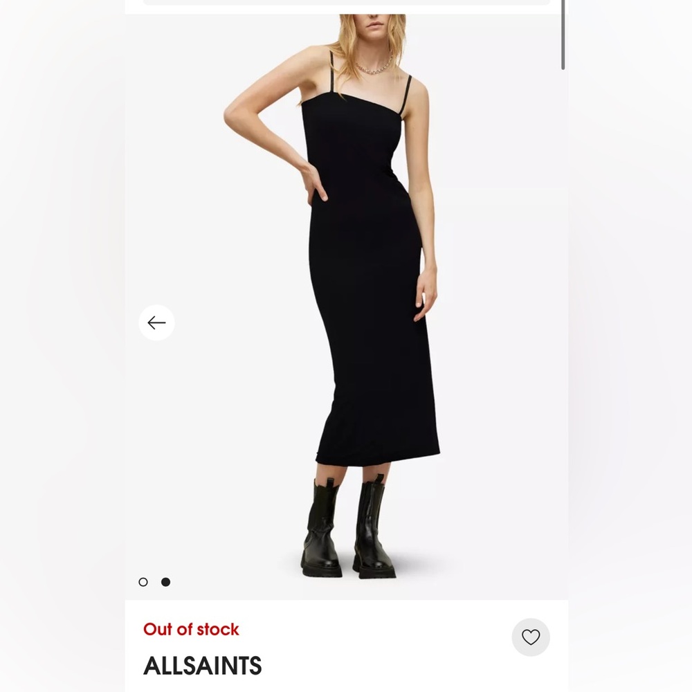 NWT ALLSAINTS Charlie square-neck stretch-jersey midi dress